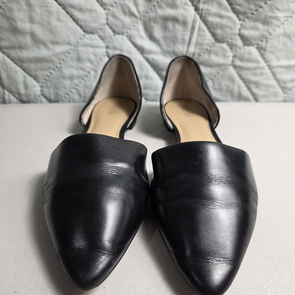 Michael Kors Julieta Flat Black leather pointed flats Silver tone
SIZE 9M - Picture 5 of 7